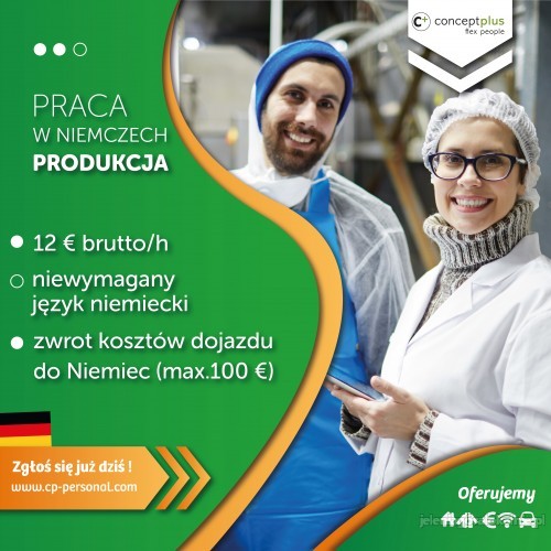 Pracownik produkcji (k/m) bez znajomości języka do 12,5€